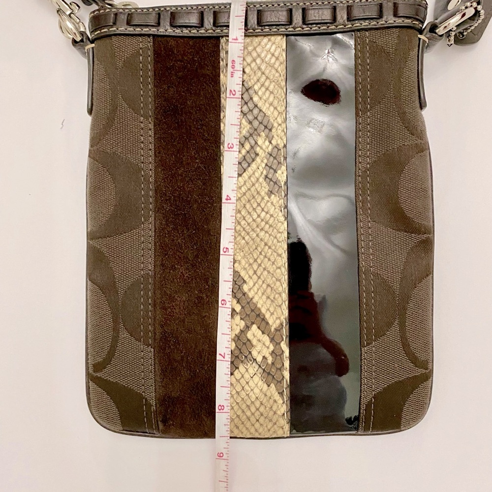 Coach Jacquard Crossbody Bag, Brown, Like New - Picture 9 of 11